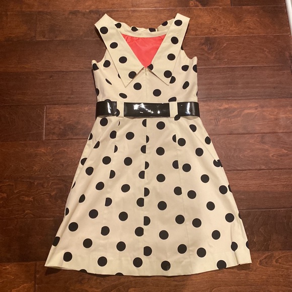 Eliza J Polka Dot Dress with Belt and Pockets - Picture 3 of 4